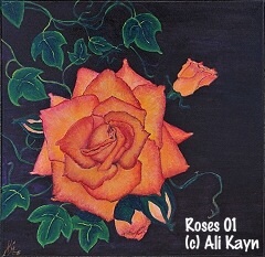 Roses 01,  a painting by Ali Kayn, roses, flowers; 240x233